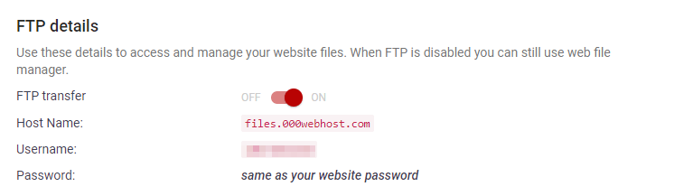 Tus credenciales de FTP