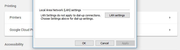 Cambiar LAN Settings